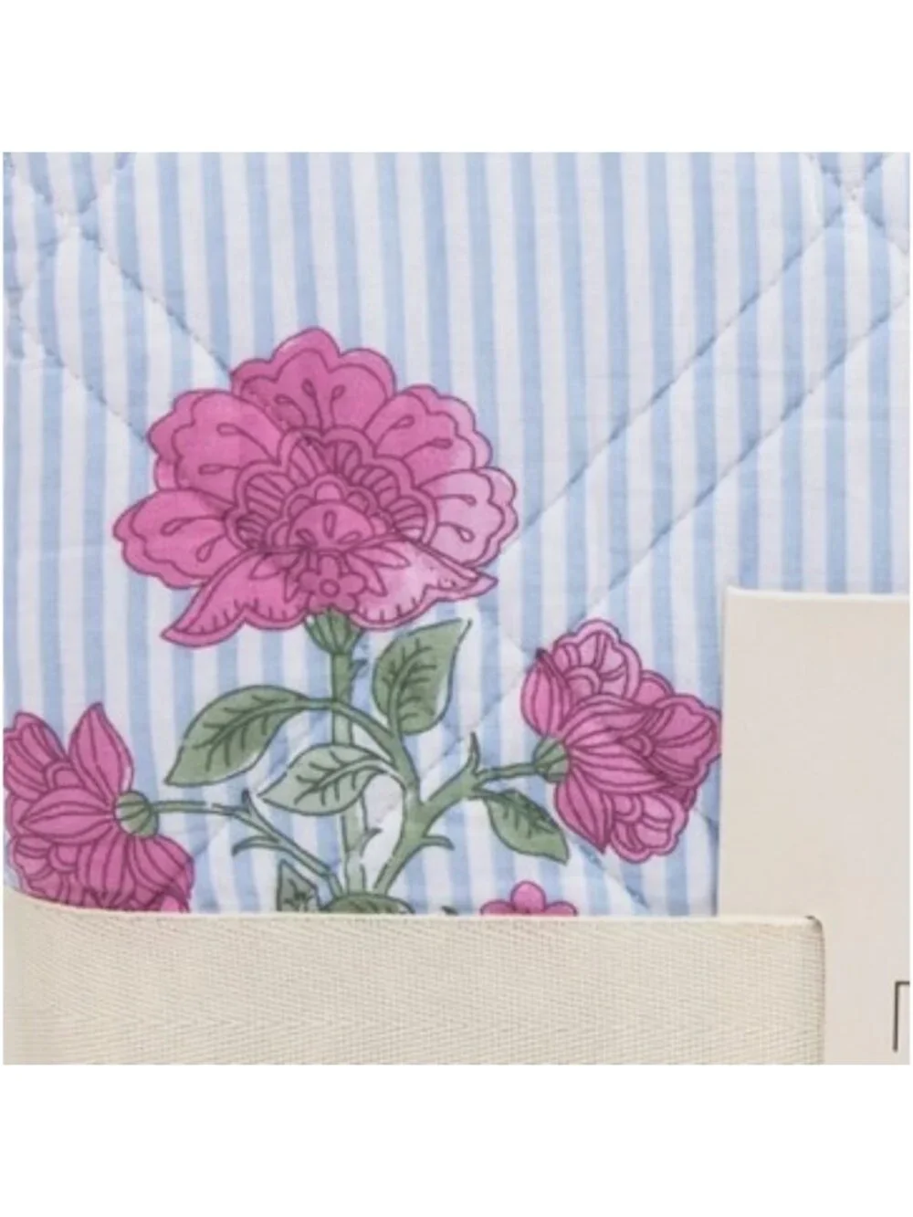RACHEL ZOE Cotton Striped Reversible Floral To Dot Quilt Set